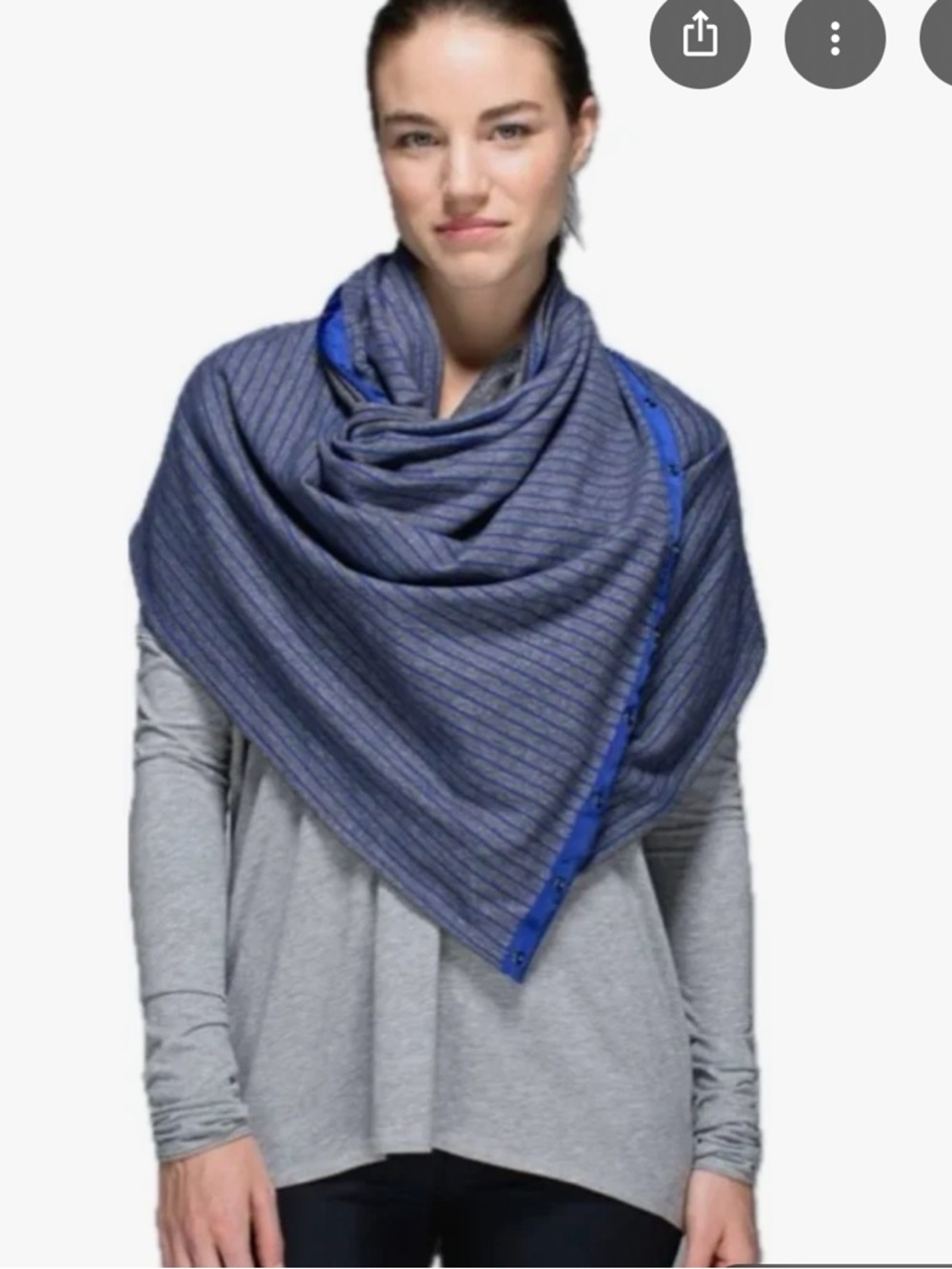 Lululemon Vinyasa Scarf Blue Striped Rulu Snap Wrap
